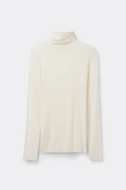 Camiseta de Manga Larga de Cuello Alto de Cashmere Ultraligero de Modal