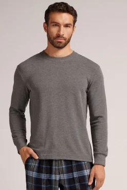 Camiseta de Manga Larga en Felpa de Modal