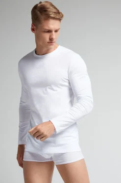 Camiseta de manga larga en algodón superior de hombre