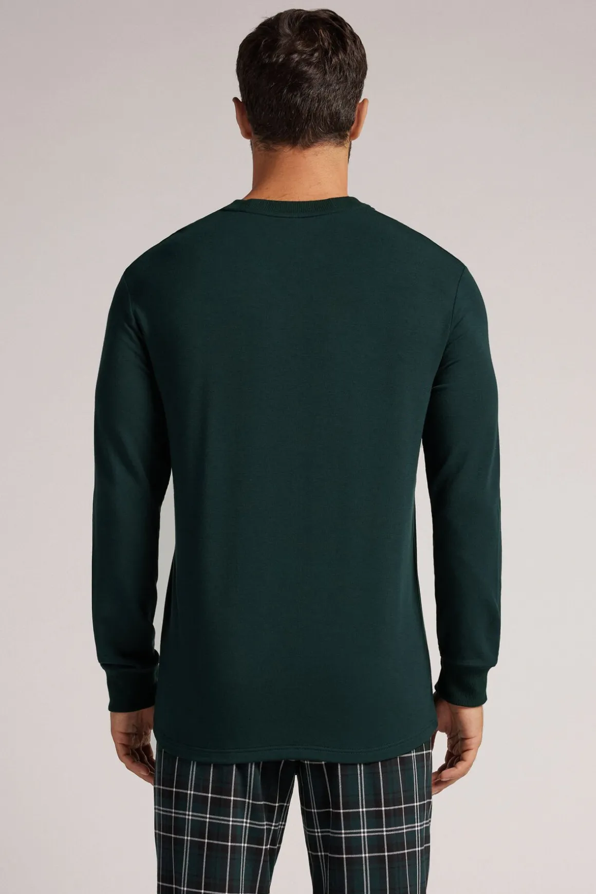 Camiseta de Manga Larga en Felpa de Modal
