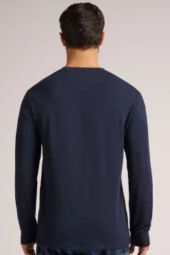 Camiseta de Manga Larga en Felpa de Modal