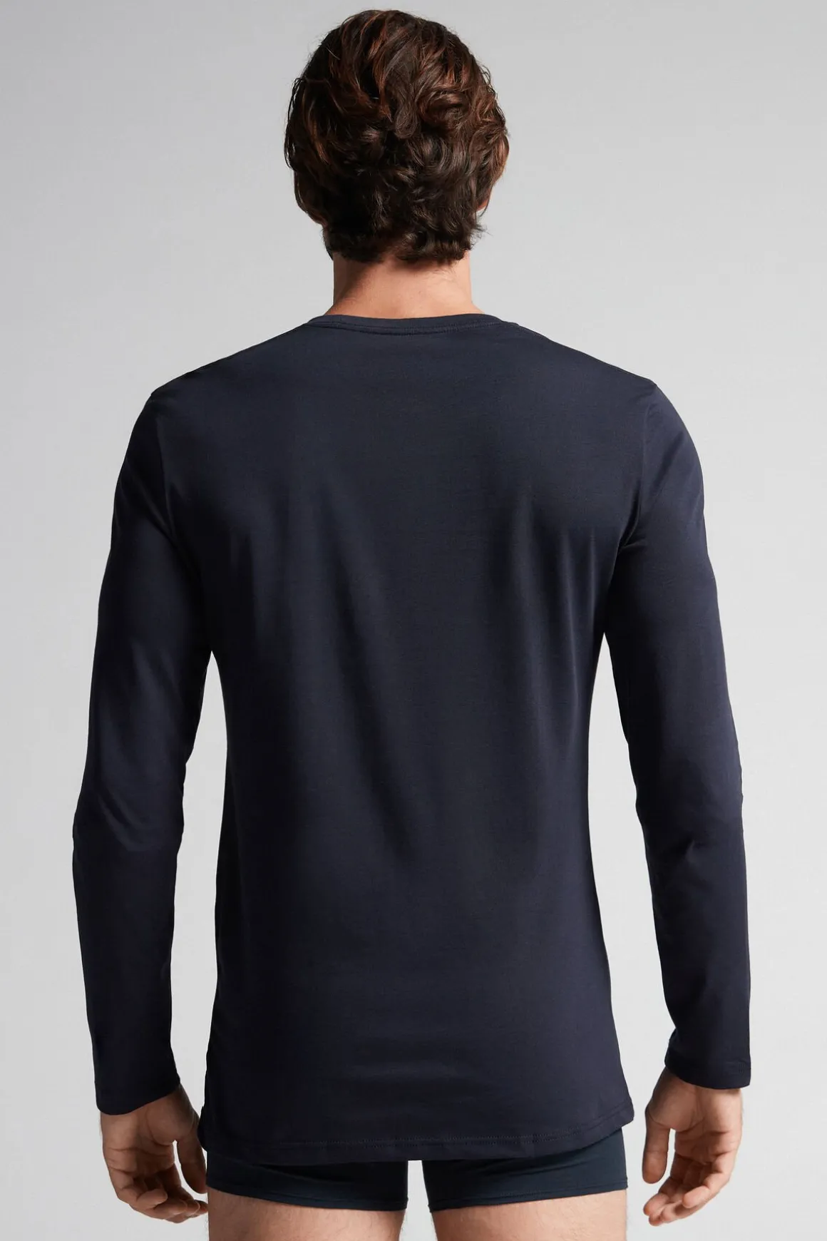 Camiseta de manga larga en algodón superior de hombre