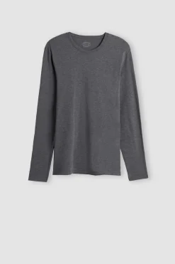 Camiseta de manga larga en algodón superior de hombre