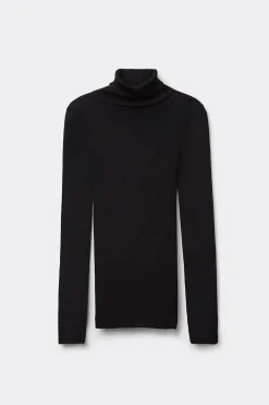Camiseta de Manga Larga Lana y Seda Cuello Alto