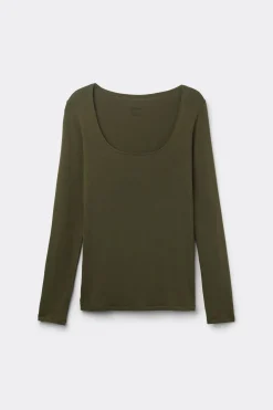 Camiseta de Manga Larga y Escote Redondo de Micromodal