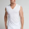 Camiseta de Tirantes con Escote de Pico de Algodón Superior Extrafino