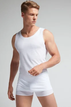 Camiseta de Tirantes con Escote Redondo de Algodón Superior Extrafino
