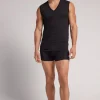 Camiseta de Tirantes con Escote de Pico de Algodón Superior Extrafino