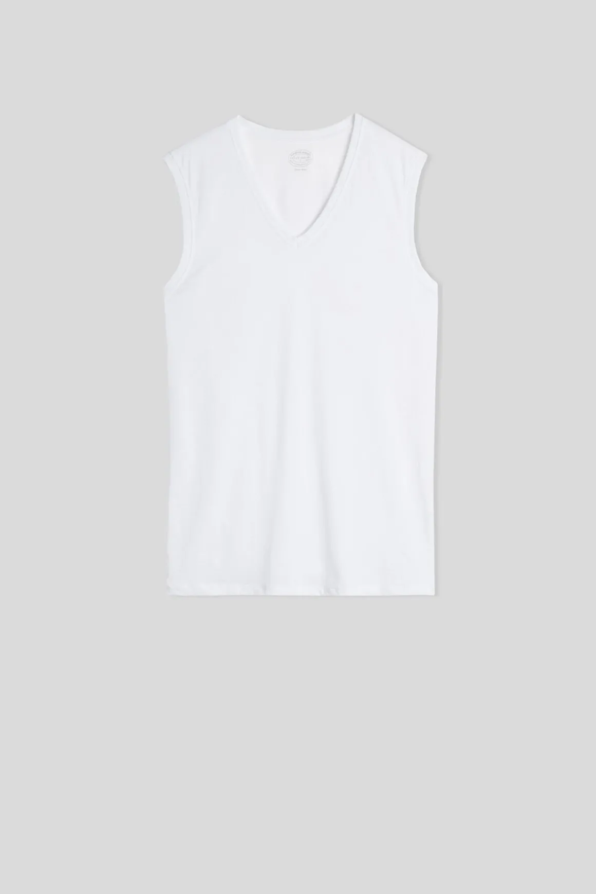 Camiseta de Tirantes con Escote de Pico de Algodón Superior Extrafino