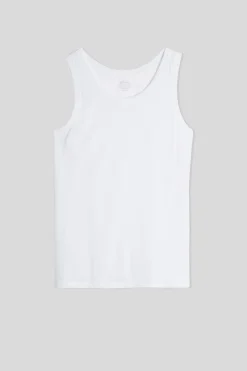 Camiseta de Tirantes con Escote Redondo de Algodón Superior Extrafino