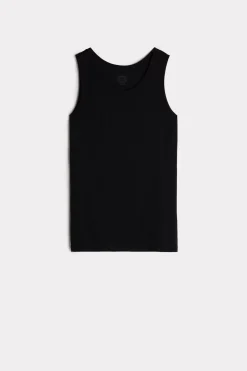 Camiseta de Tirantes con Escote Redondo de Algodón Superior Extrafino
