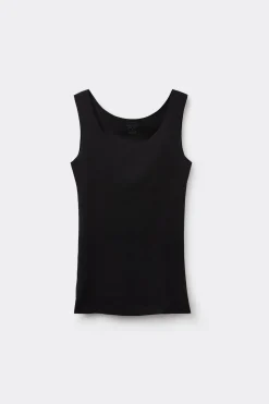 Camiseta de Tirantes con Escote Redondo de Algodón sin Rematar