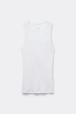 Camiseta de Tirantes de Canalé de Algodón Superior