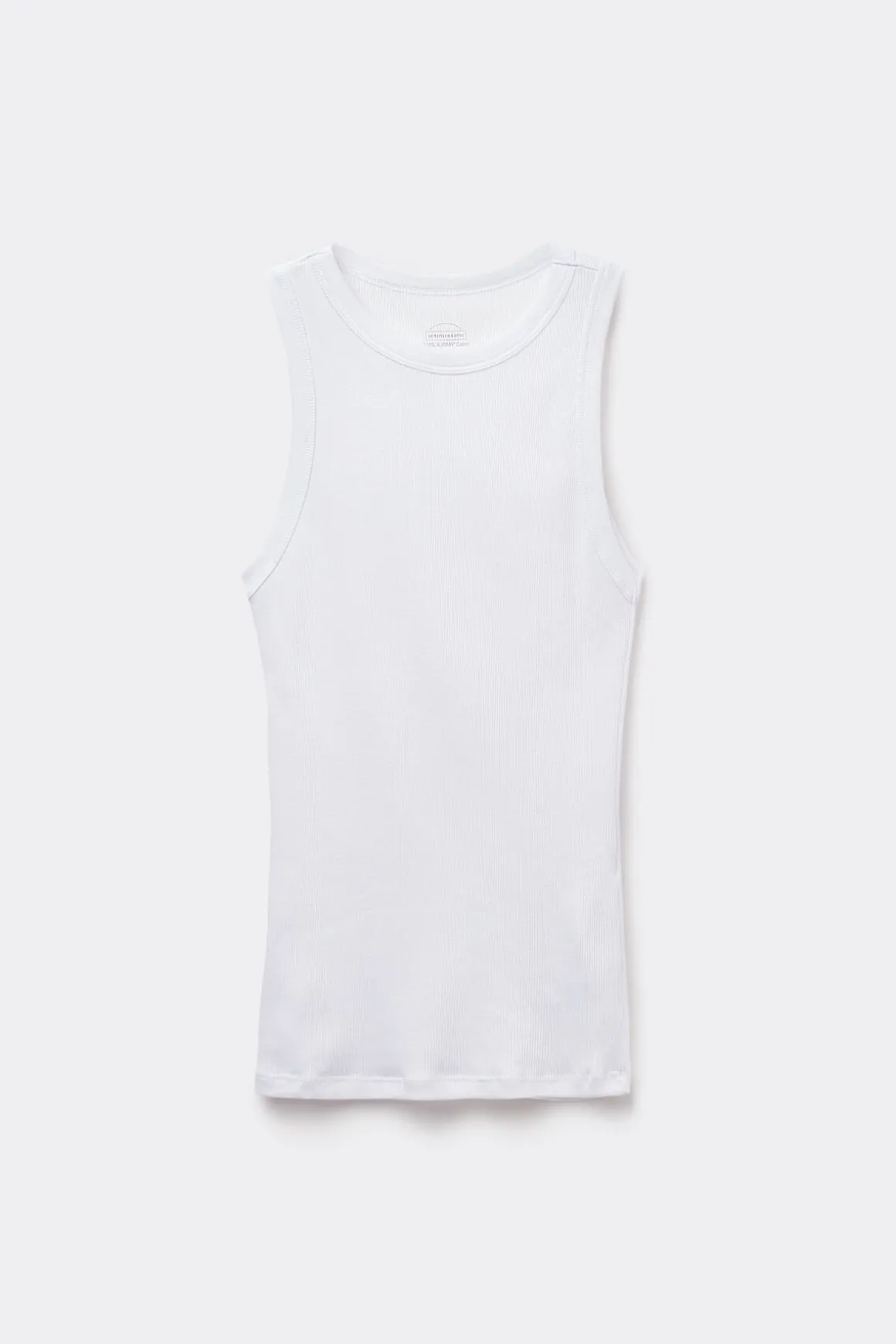 Camiseta de Tirantes de Canalé de Algodón Superior