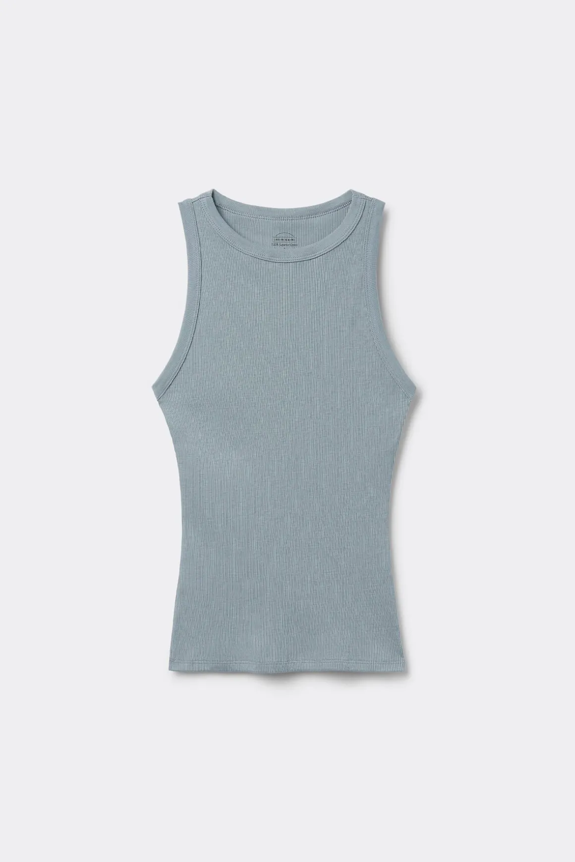 Camiseta de Tirantes de Canalé de Algodón Superior