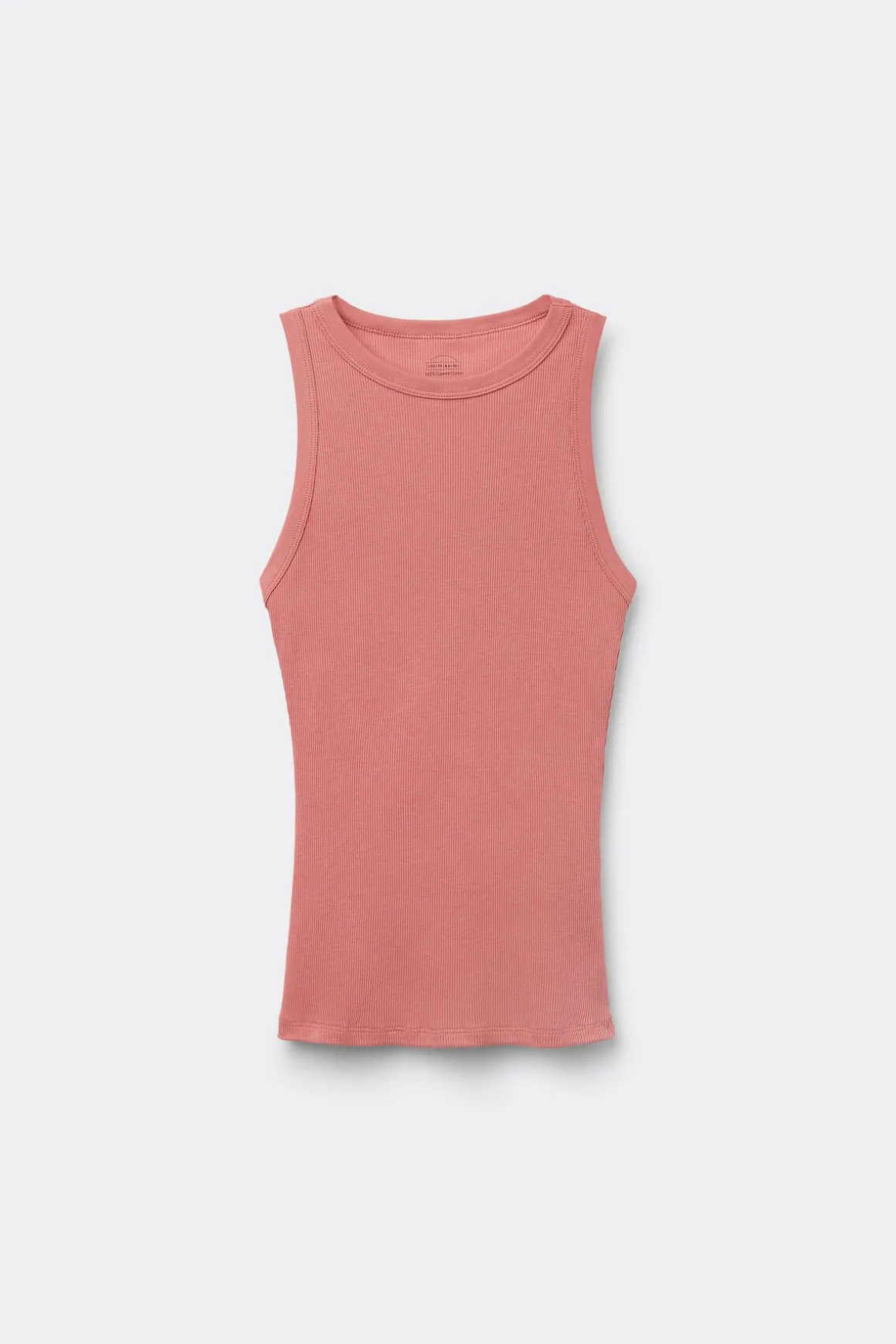 Camiseta de Tirantes de Canalé de Algodón Superior