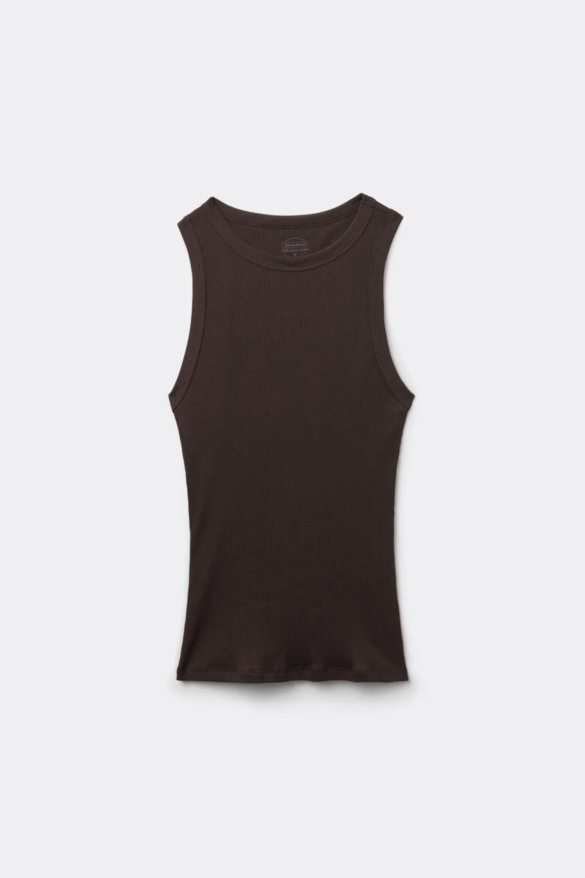 Camiseta de Tirantes de Canalé de Algodón Superior