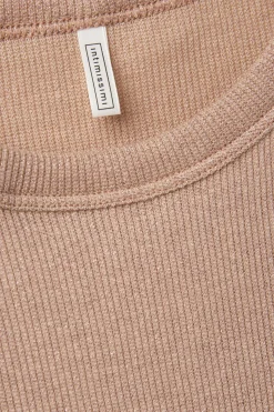 Camiseta de Tirantes de Canalé de Algodón Lamé