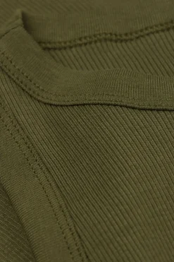 Camiseta de Tirantes de Canalé de Algodón Superior