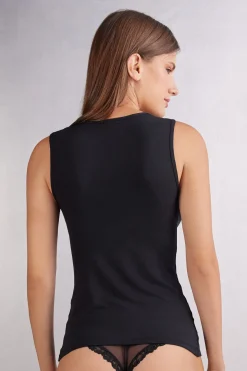 Camiseta de Tirantes de Modal y Encaje Pretty Flower