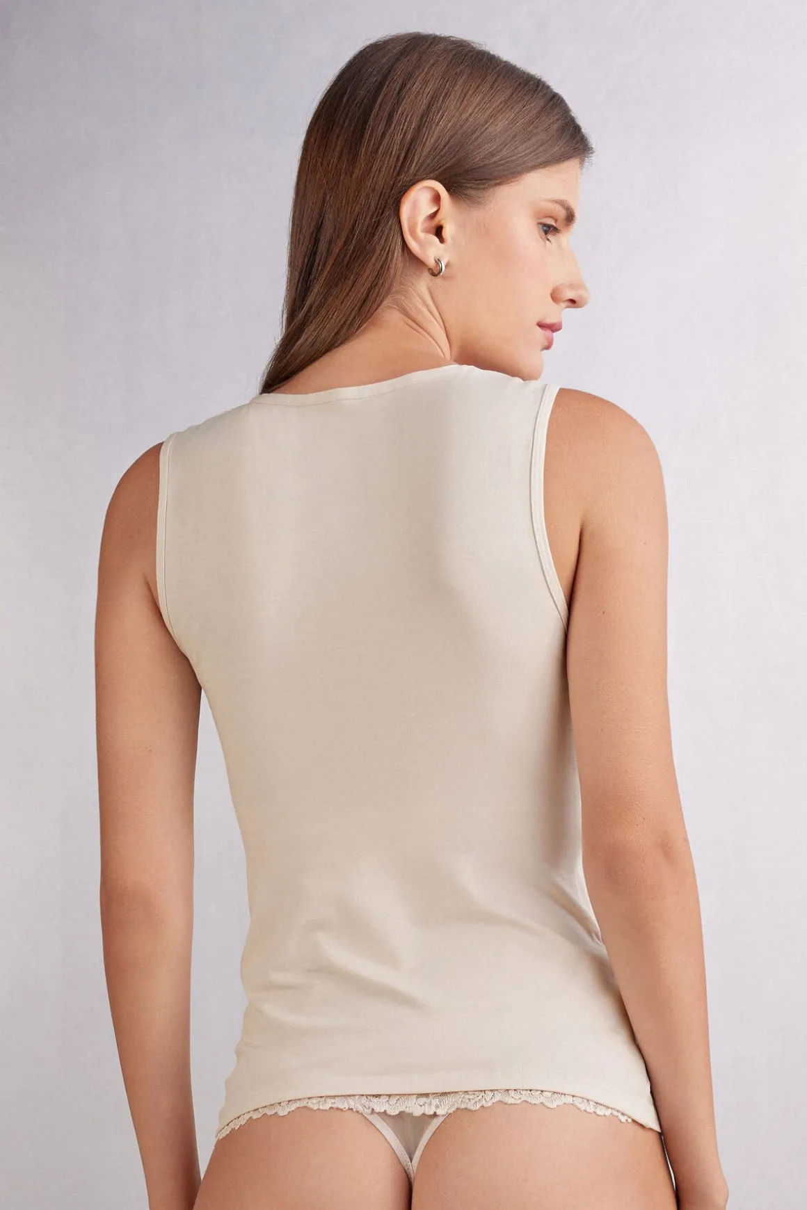 Camiseta de Tirantes de Modal y Encaje Pretty Flower