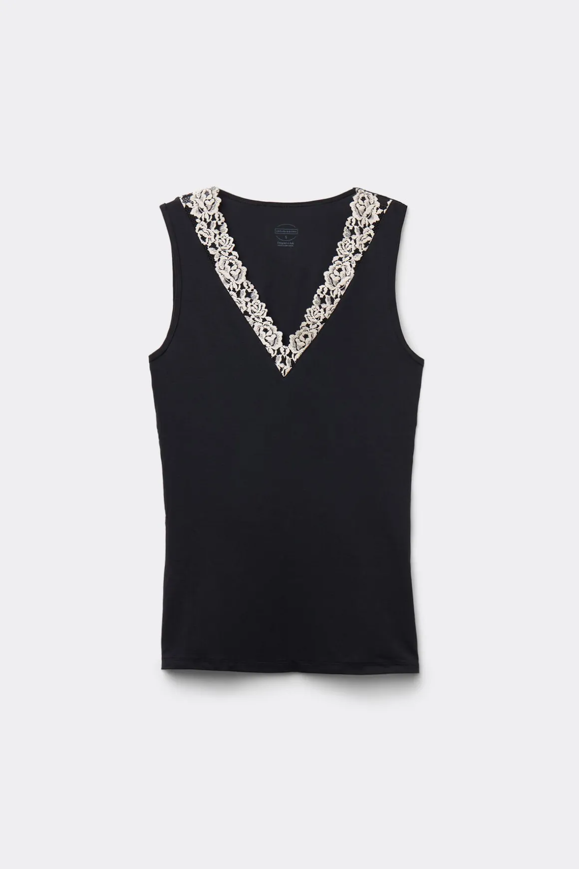Camiseta de Tirantes de Modal y Encaje Pretty Flower