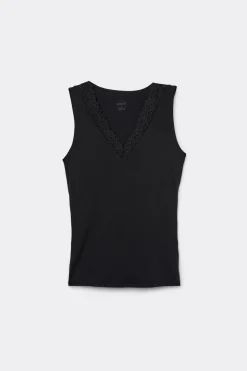 Camiseta de Tirantes de Modal y Encaje Pretty Flower