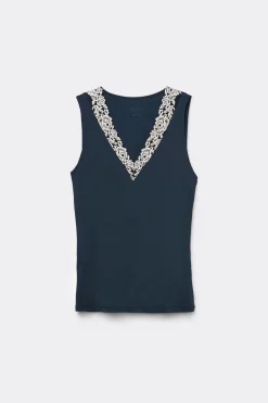Camiseta de Tirantes de Modal y Encaje Pretty Flower