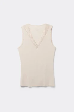 Camiseta de Tirantes de Modal y Encaje Pretty Flower