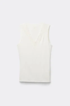 Camiseta de Tirantes de Modal y Encaje Pretty Flower