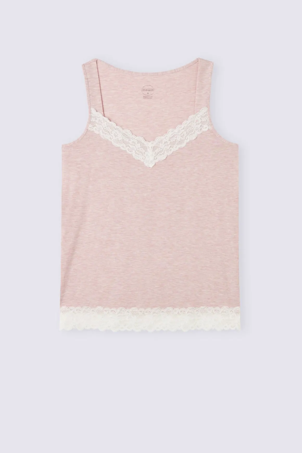 Camiseta de Tirantes en Modal con Detalles de Encaje