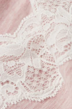 Camiseta de Tirantes en Modal con Detalles de Encaje
