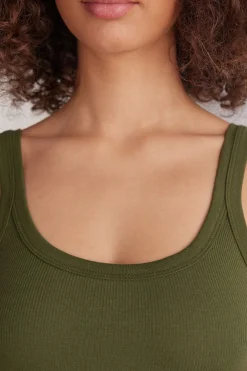 Camiseta de Tirantes Estilo Nadadora de Algodón Superior