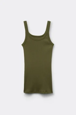 Camiseta de Tirantes Estilo Nadadora de Algodón Superior