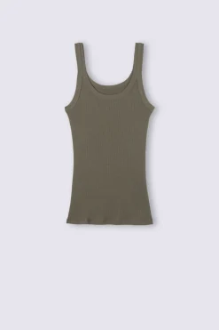 Camiseta de Tirantes Estilo Nadadora de Algodón Superior