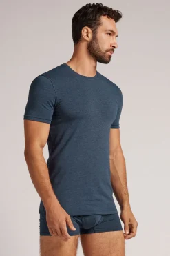 Camiseta manga corta de algodón ajustada