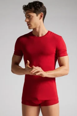 Camiseta manga corta de algodón ajustada