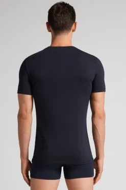 Camiseta manga corta de algodón ajustada