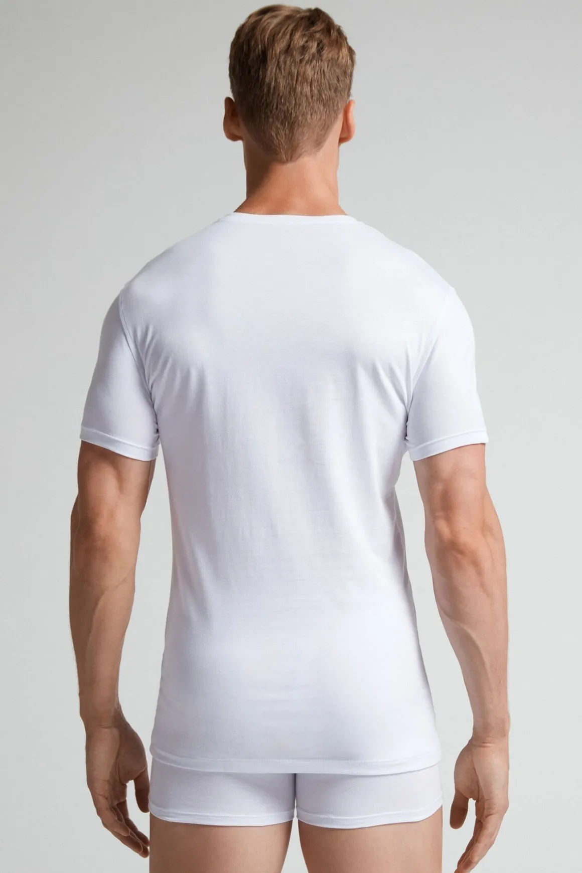 Camiseta manga corta de algodón ajustada