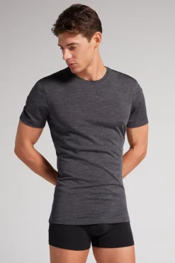 Camiseta Manga Corta de Lana Merina Elastizada