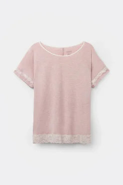 Camiseta Manga Corta Modal Detalles Encaje