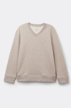 Camiseta Manga Larga Cuello de Pico Soft Chevron