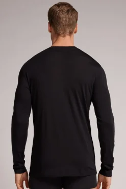 Camiseta Manga Larga de Lana Merina Escote Redondo