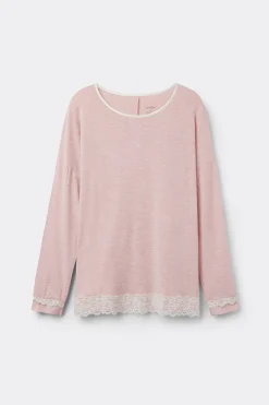 Camiseta Manga Larga de Modal Escote Redondo