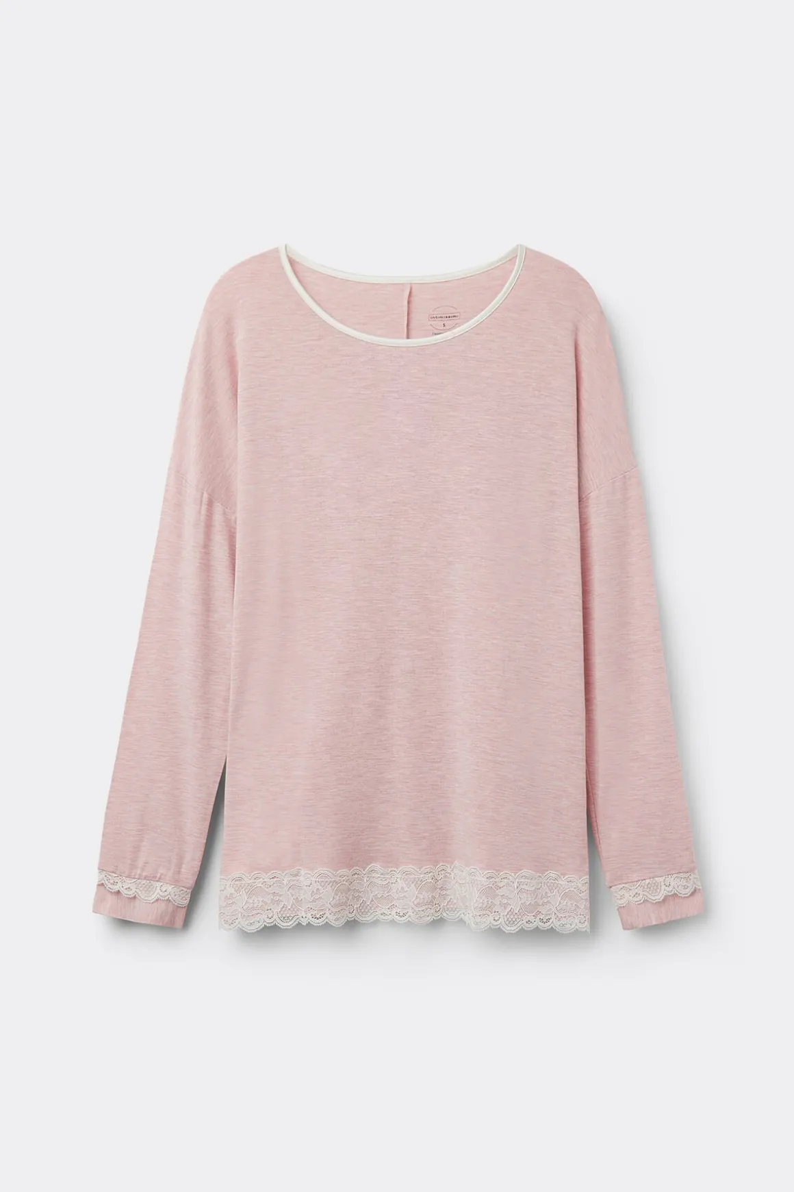 Camiseta Manga Larga de Modal Escote Redondo