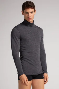 Camiseta Manga Larga Lana Merina Cuello Alto