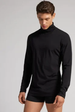 Camiseta Manga Larga Lana Merina Cuello Alto