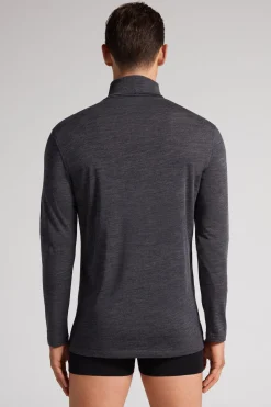 Camiseta Manga Larga Lana Merina Cuello Alto