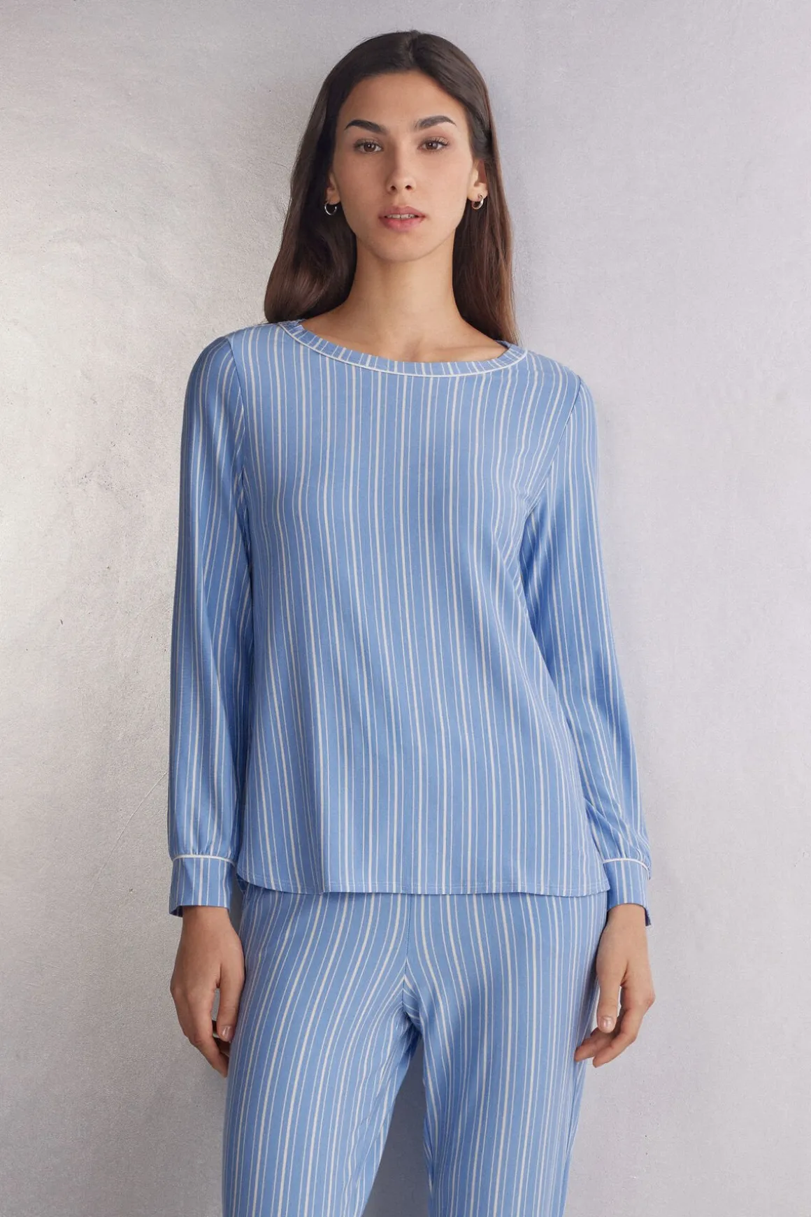 Camiseta Modal Cuello Barco Oxford Stripes