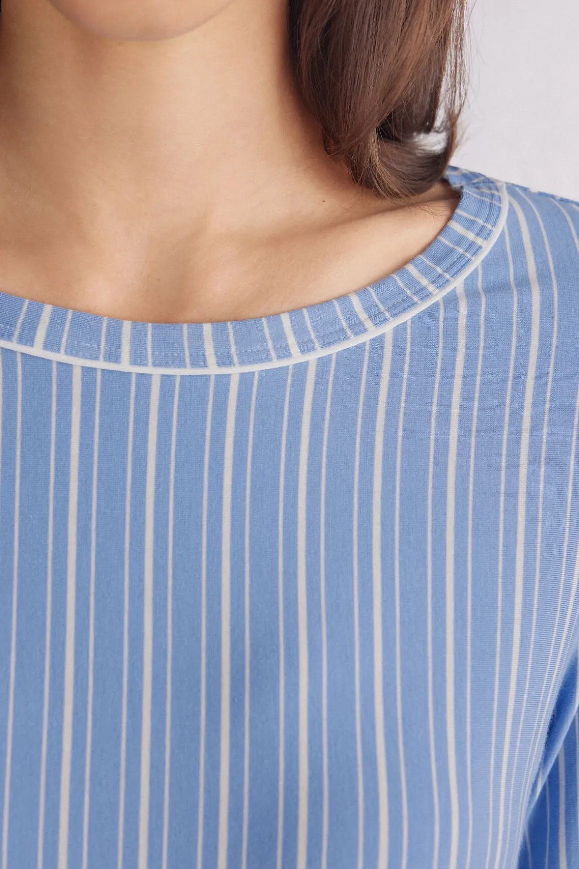 Camiseta Modal Cuello Barco Oxford Stripes